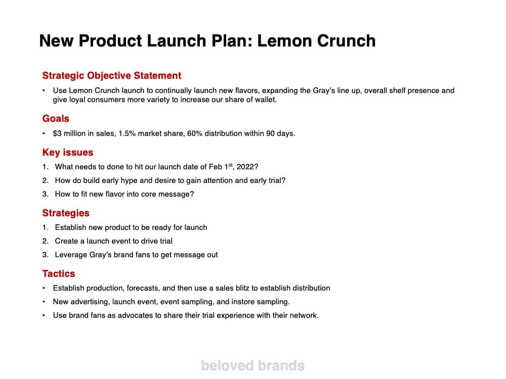 Marketing Plan template launch plan for a new product innovation