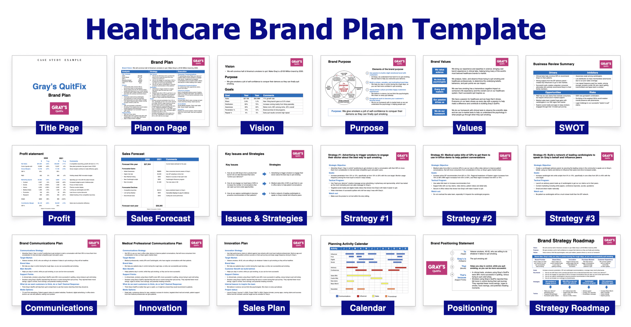 Healthcare Brand Plan template file for the Healthcare Brand Toolkit