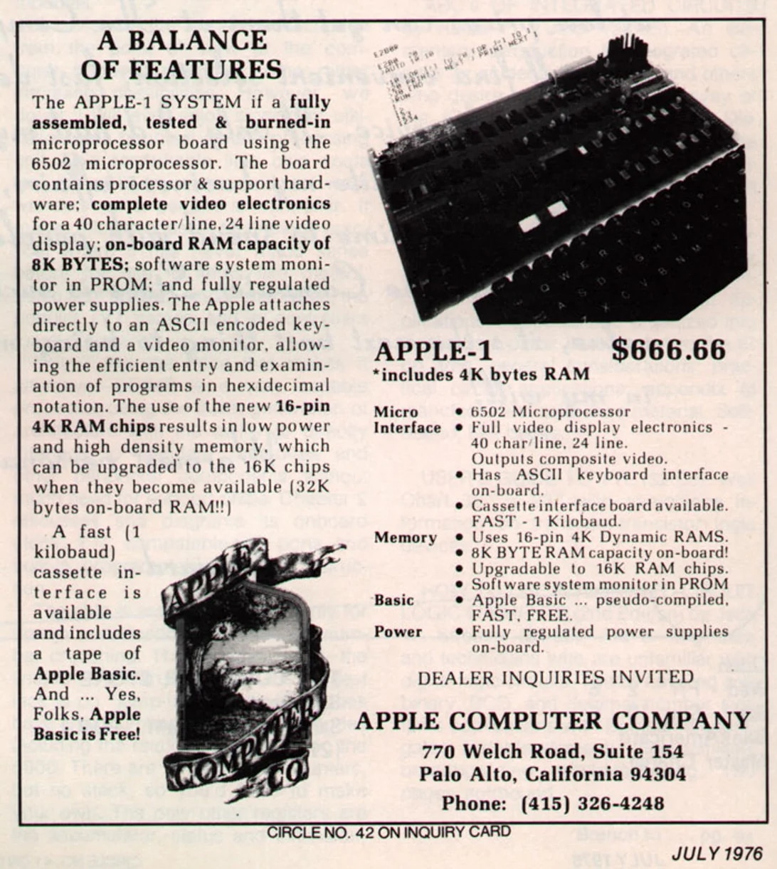 First Apple Advertising